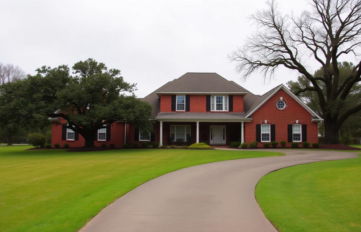 Huntsville, AL brick home — before outdoor lighting installation